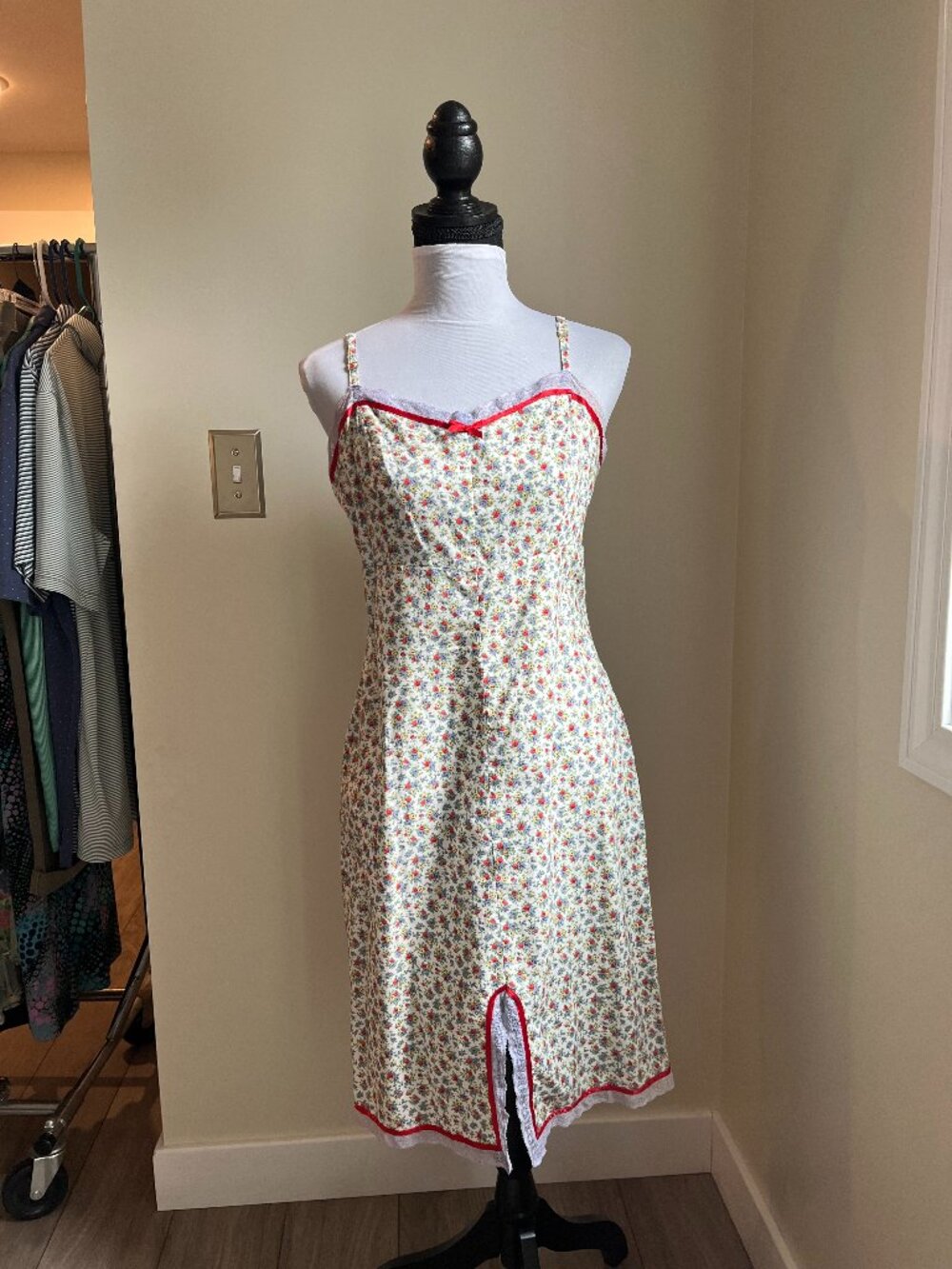 Vintage Betsey Johnson Summer Cotton Slip Dress, Size Large